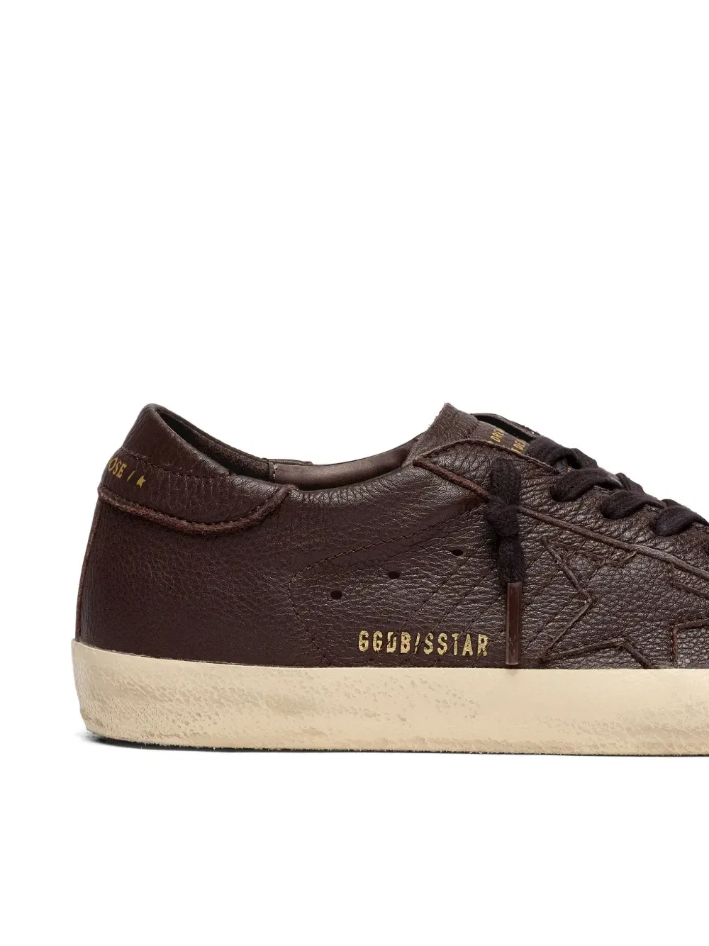 Кроссовки Super Star из кожи со вставкой в виде звезды и задником GOLDEN GOOSE, коричневый — фото 4