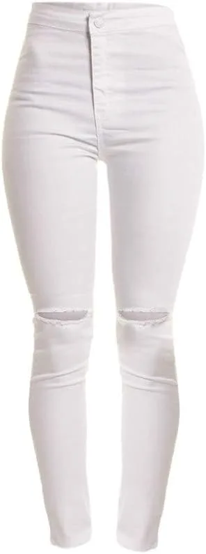 

Джинсы женские High Waist Straight Leg с потертостями HOLATOK