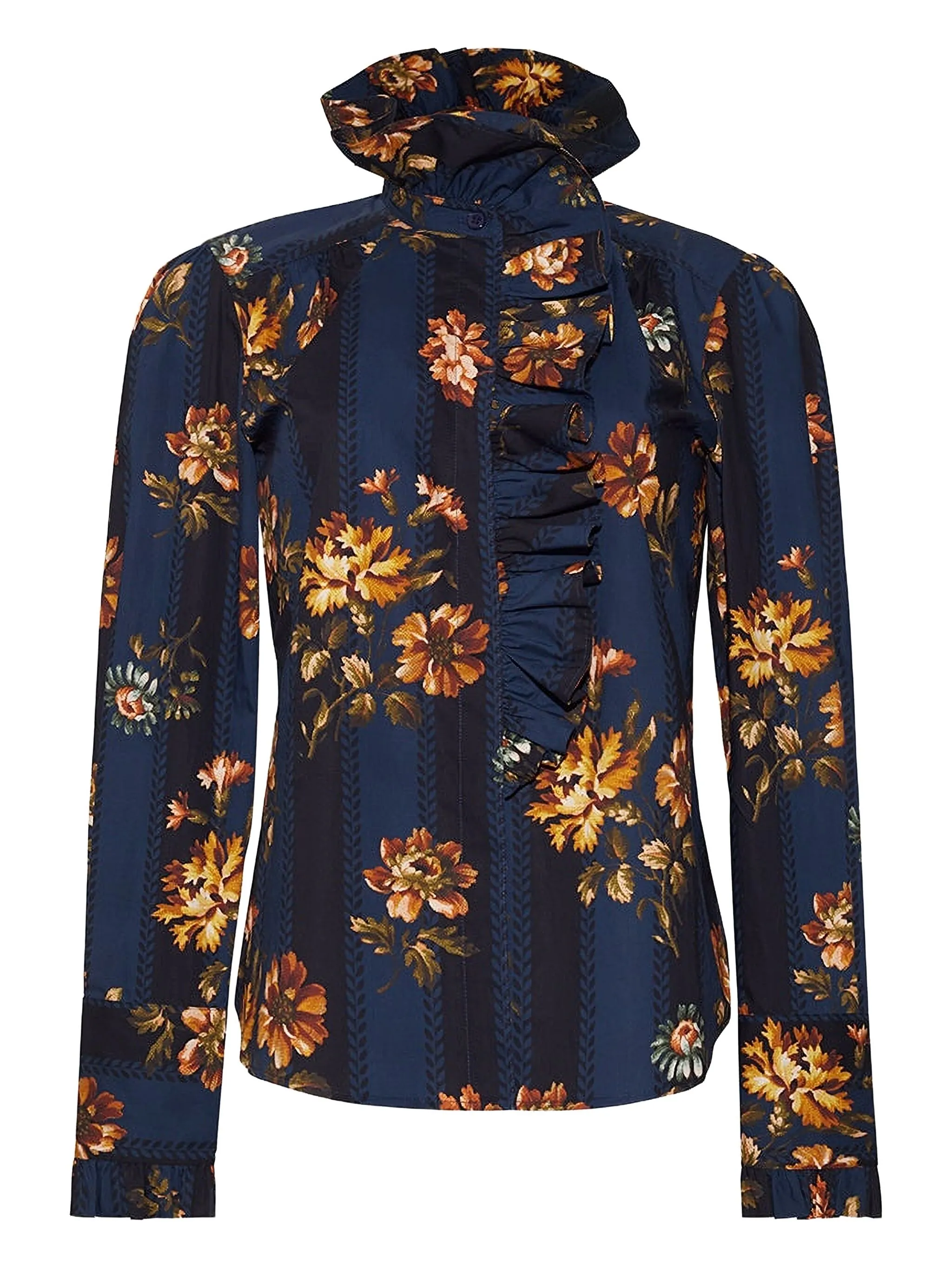 

Блузка Anne с оборками и цветочным принтом Cara Cara, синий