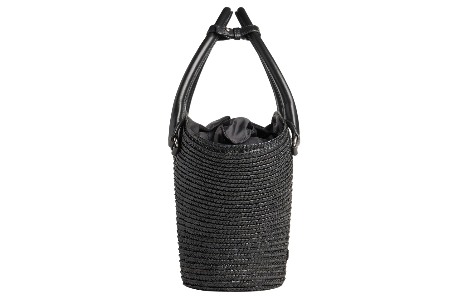 Соломенная сумка среднего размера женская черная Balenciaga, Set (Bag+Dust Bag) — фото 3