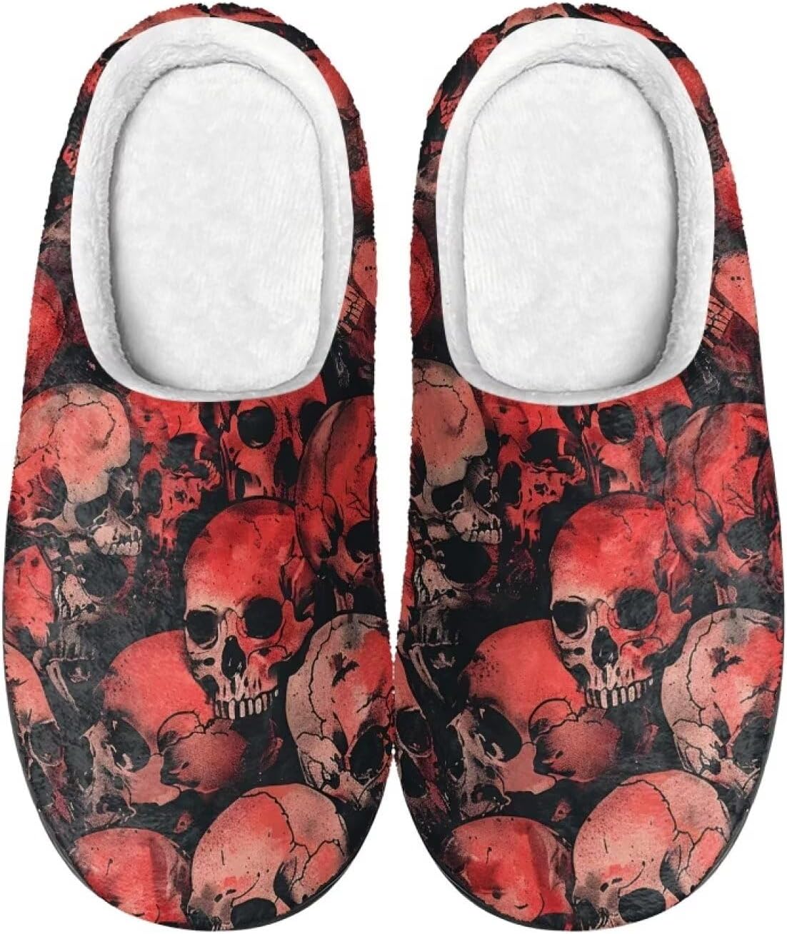 

Домашние тапочки с принтом для женщин и мужчин, нескользящие, пушистые, удобные для дома и улицы Baxinh, красный