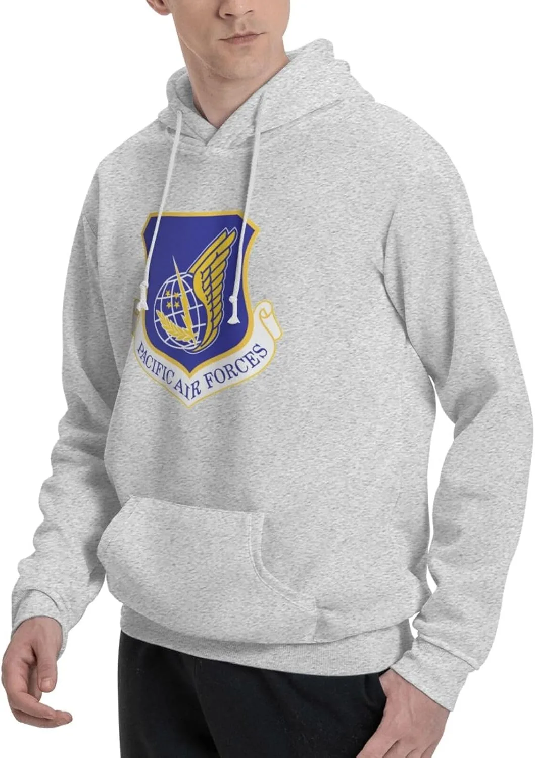 Generic Толстовка Pacific-Air-Forces мужская черная с капюшоном и карманом — фото 3