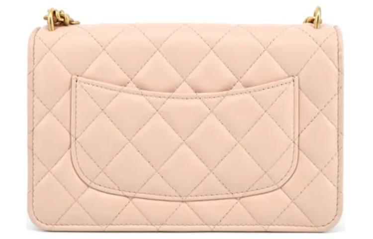 Классический клатч CF Lambskin с одним плечевым ремнем, женская сумка кросс-боди розовая CHANEL, Set (Bag+Dust Bag) — фото 3