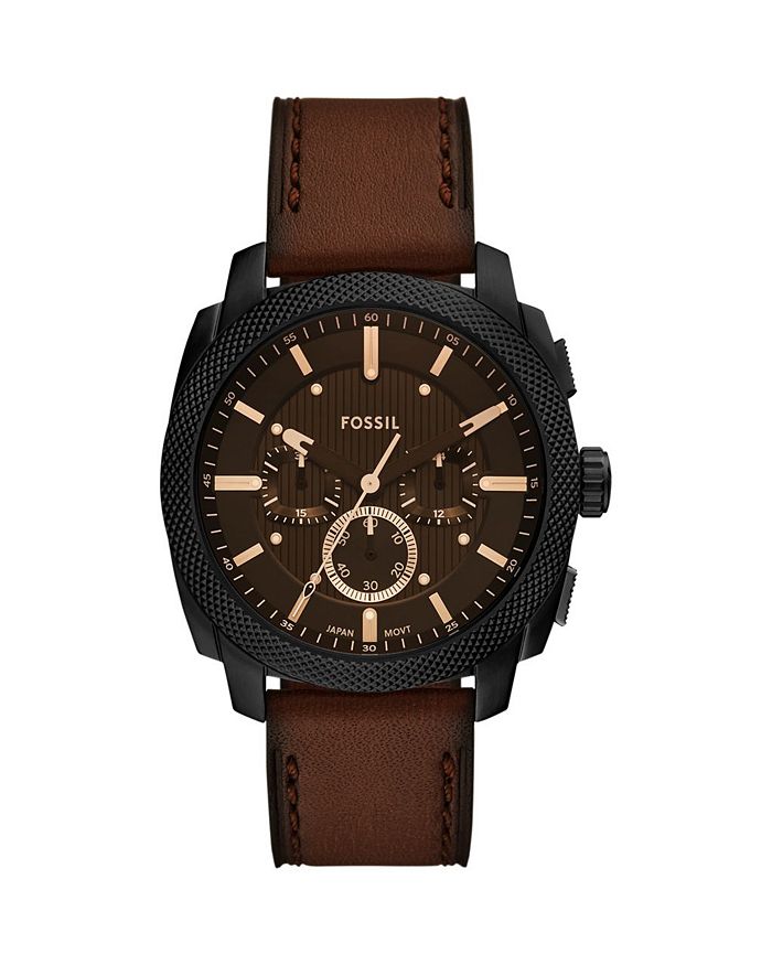 

Часы Machine Chronograph из коричневой кожи, 44 мм Fossil, коричневый