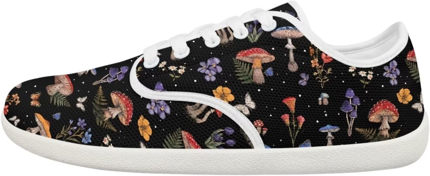 

Женские и подростковые кроссовки Forchrinse с декоративной бабочкой, широкие, для бега и тенниса, с нулевым перепадом, модные кроссовки с мягкой подошвой, Retro Mushroom