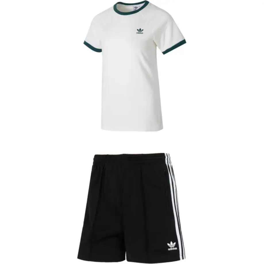 

Повседневный женский комплект черного и белого цвета Adidas