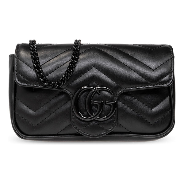 

Сумка gg marmont matelasse super mini bag 'black' Gucci, черный