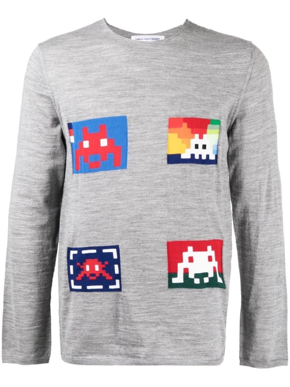 

Comme Des Garçons Shirt джемпер тонкой вязки с графичным принтом, серый