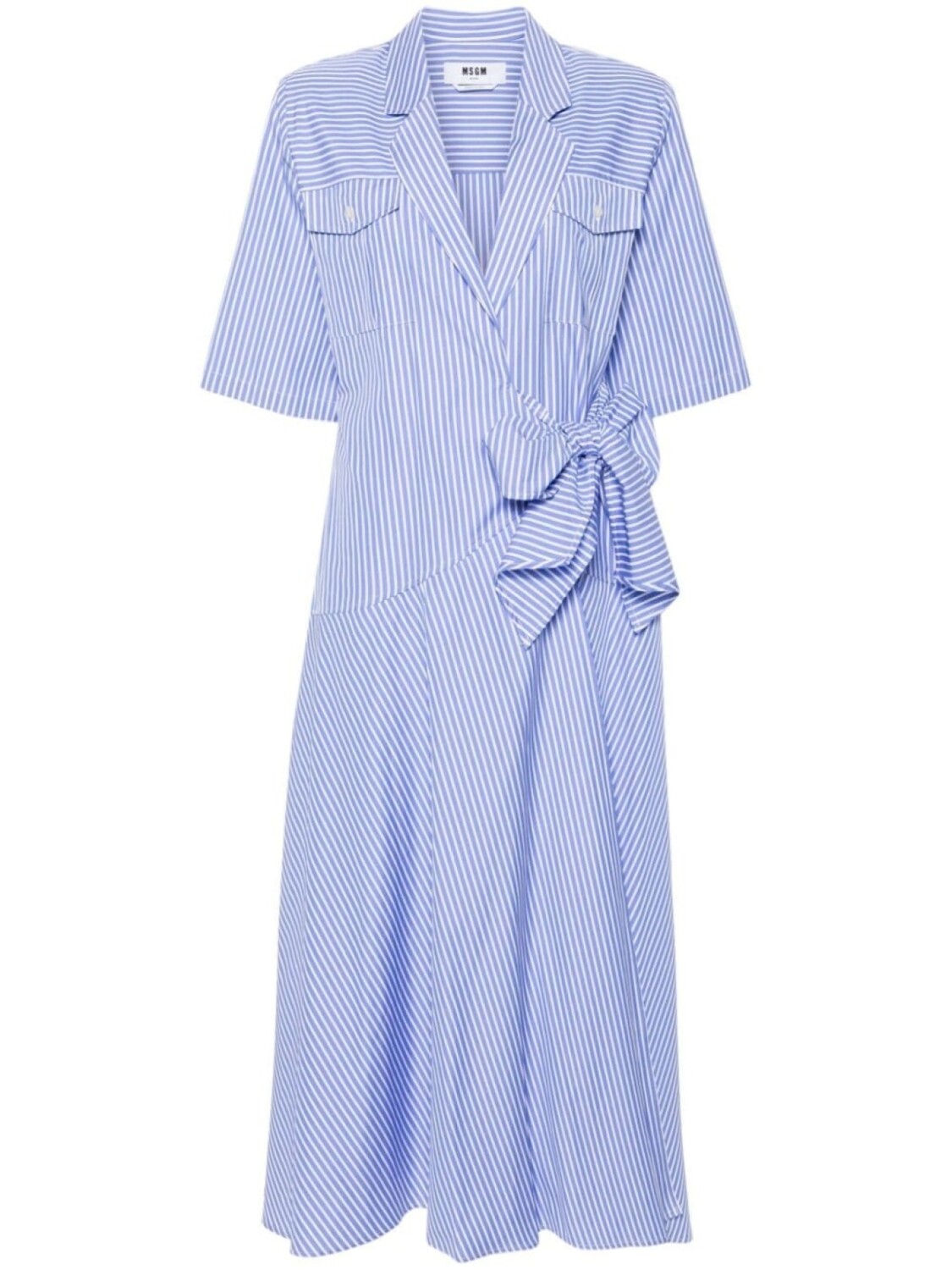 

MSGM платье миди в полоску с запахом, синий