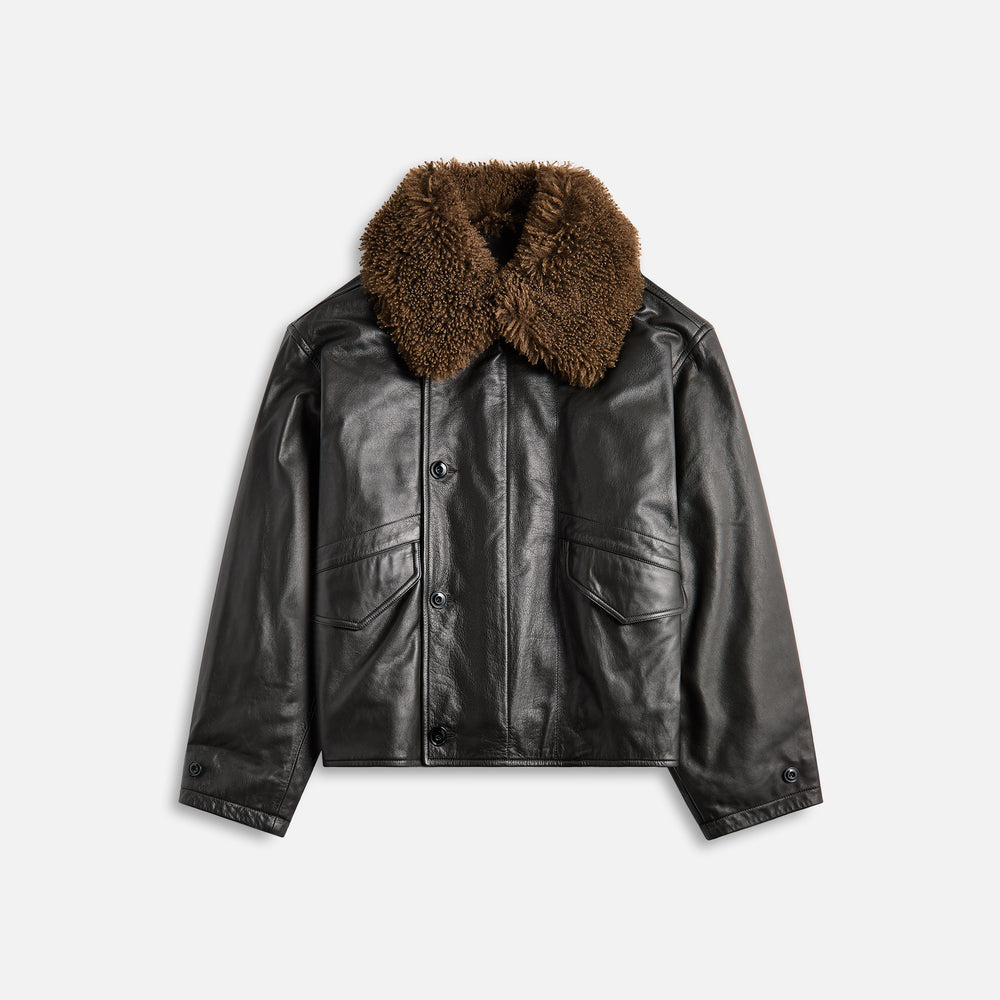 

Куртка Lemaire Quilted Leather Blouson, цвет Dark Espresso