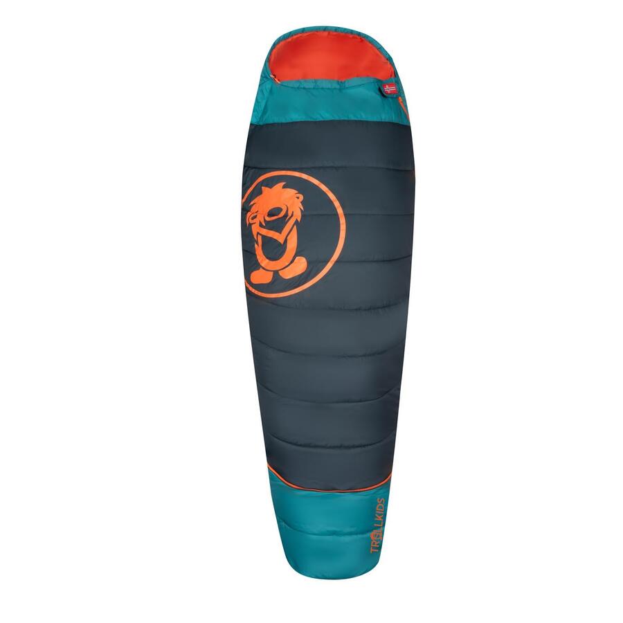 

TROLLKIDS Детский спальный мешок Fjell Dreamer, цвет: темно-синий/темно-бирюзовый/светящийся оранжевый