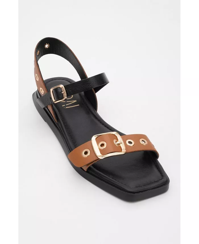 Сандалии Mozes из кожи (женские) Forever & Always Shoes, коричневый/бежевый