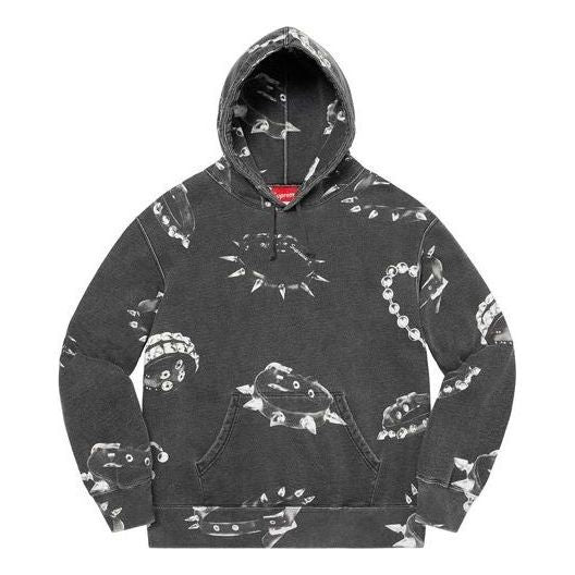 

Толстовка studded collars hooded sweatshirt 'grey white' Supreme, серый