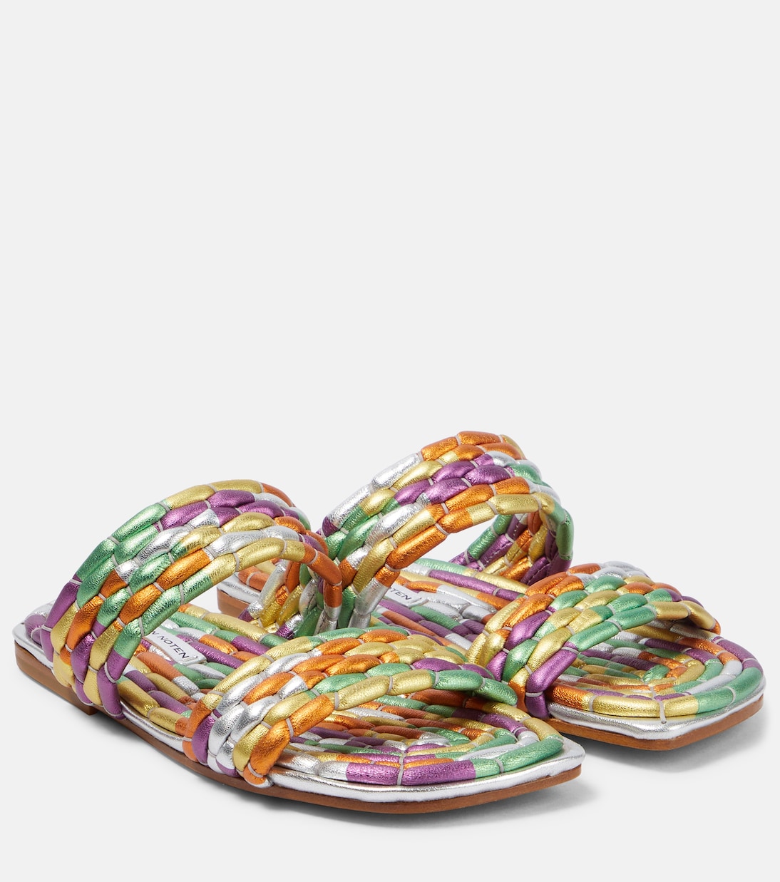 Сандалии из металлизированной кожи Dries Van Noten, серебряный