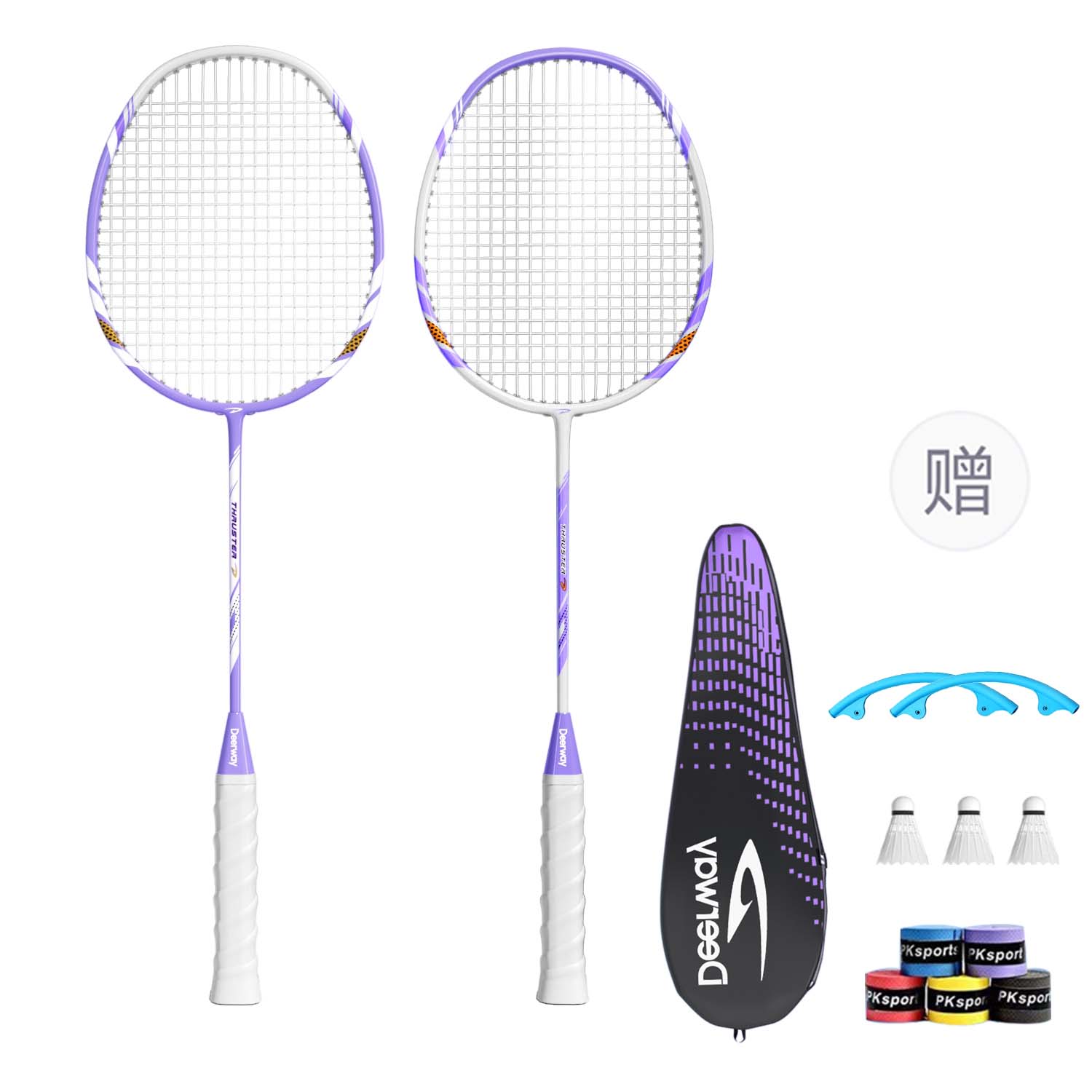 

Ракетка для бадминтона Full Carbon, контрольный тип, универсальная, для защиты, верхний класс, унисекс, 4U/G5 DEERWAY, [826 same style two-tone 2 pcs]racket bag+2 shuttlecock covers+2 overgrips (random color)+3 nylon shuttlecocks