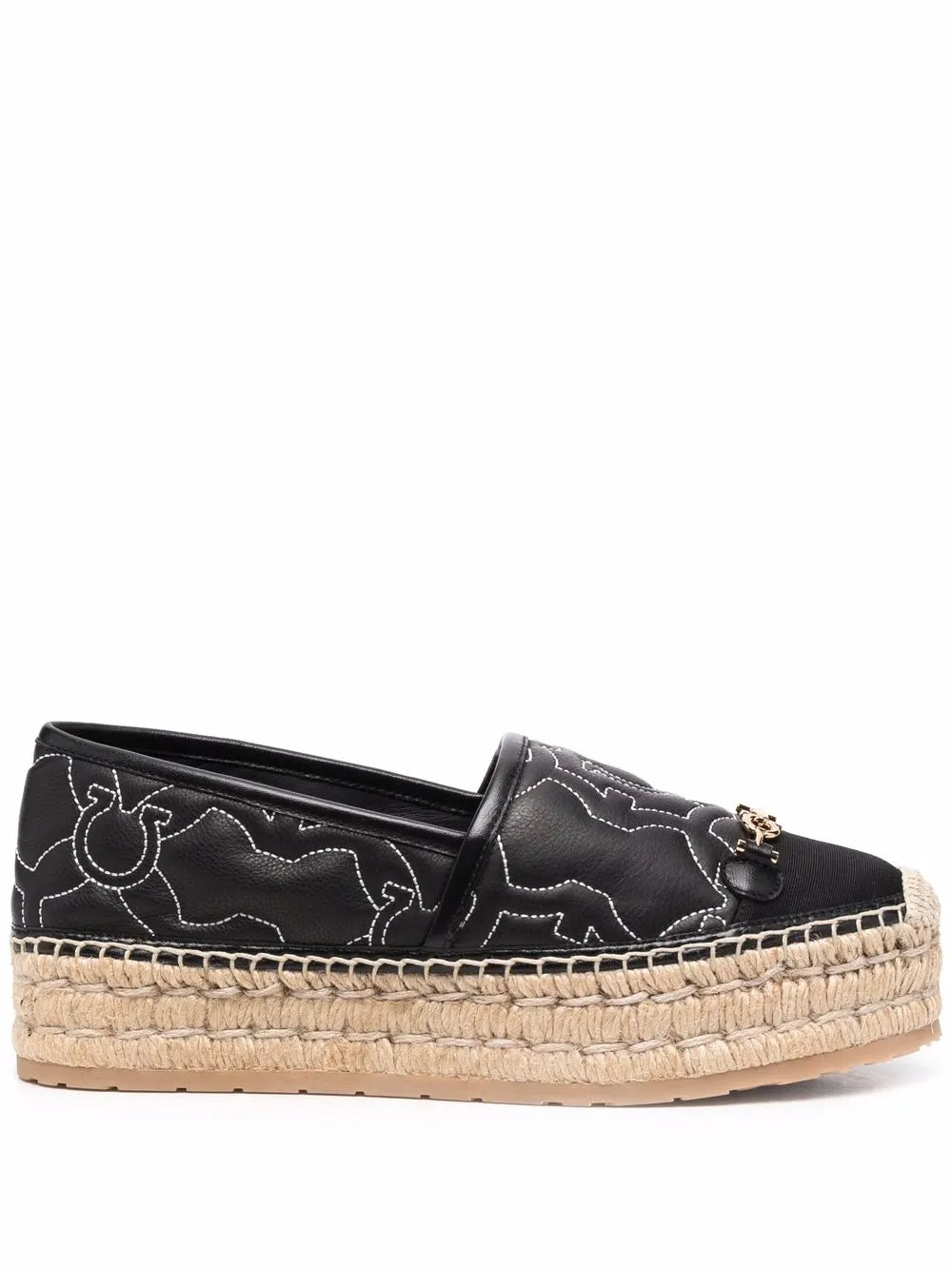 Ferragamo Gancini с вышитым логотипом эспадрильи Salvatore Ferragamo, черный — фото 4