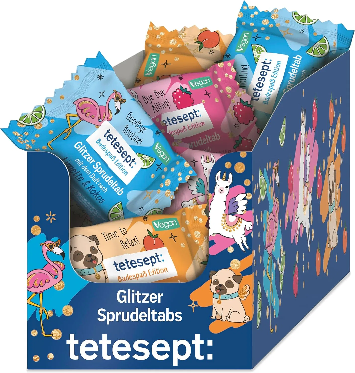 Набор шипучих таблеток для ванны tetesept Glitter Bubble Tab, 30 шт. Tetesept