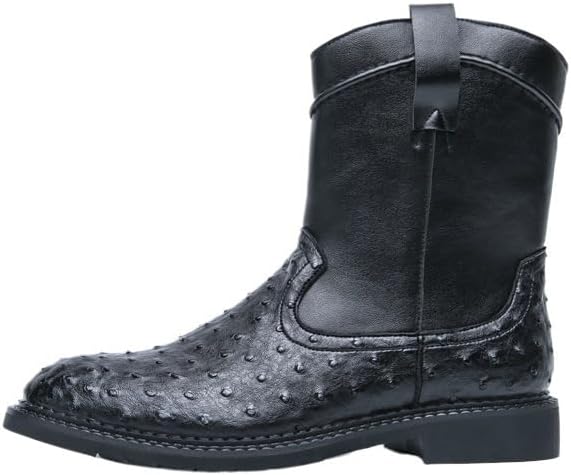 

Мужские ковбойские сапоги, западные ботинки Челси, противоскользящие подошвы, современная классика в винтажном стиле, прочные, удобные, повседневные, для вождения Zestrelax, черный