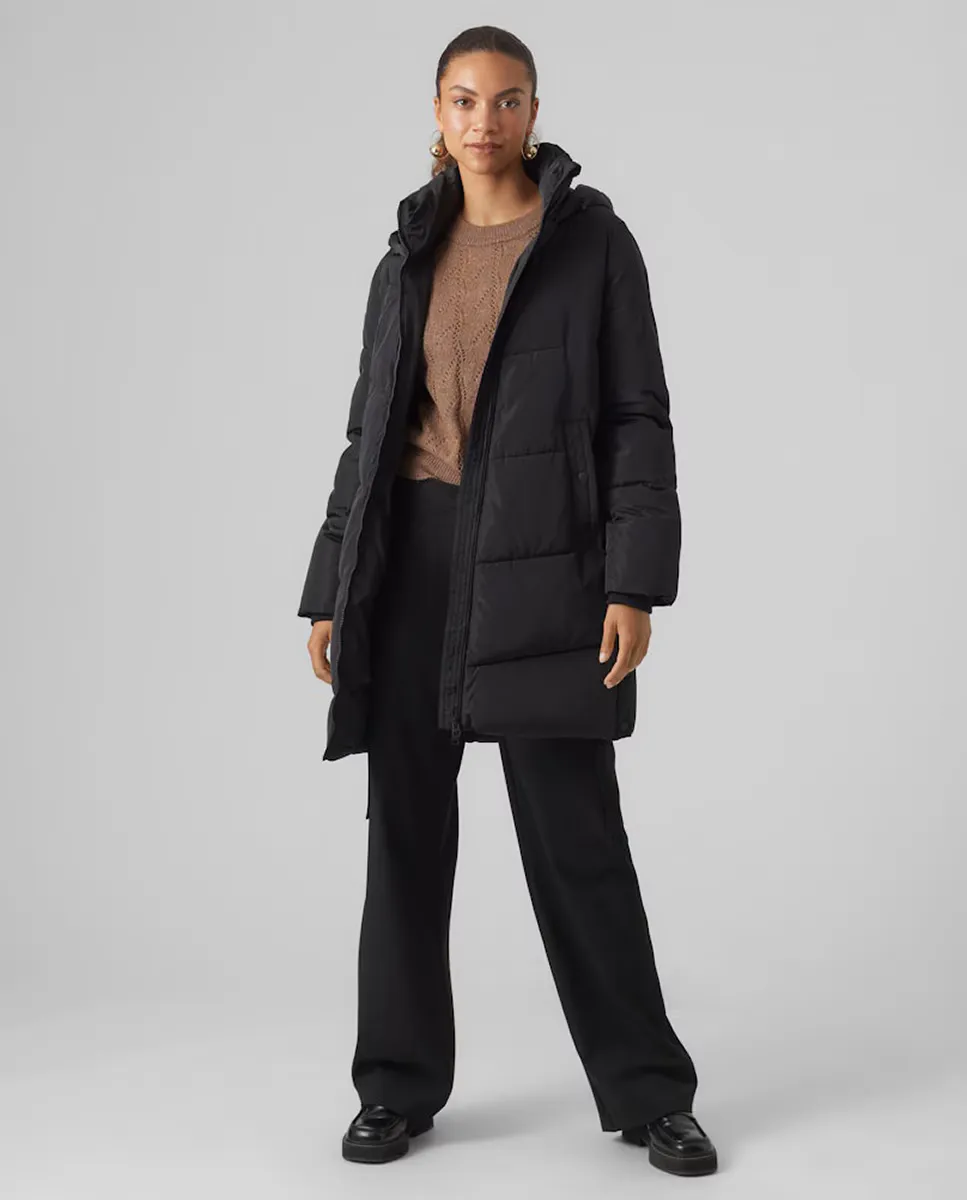 

Женское утепленное пальто с капюшоном Vero Moda, черный