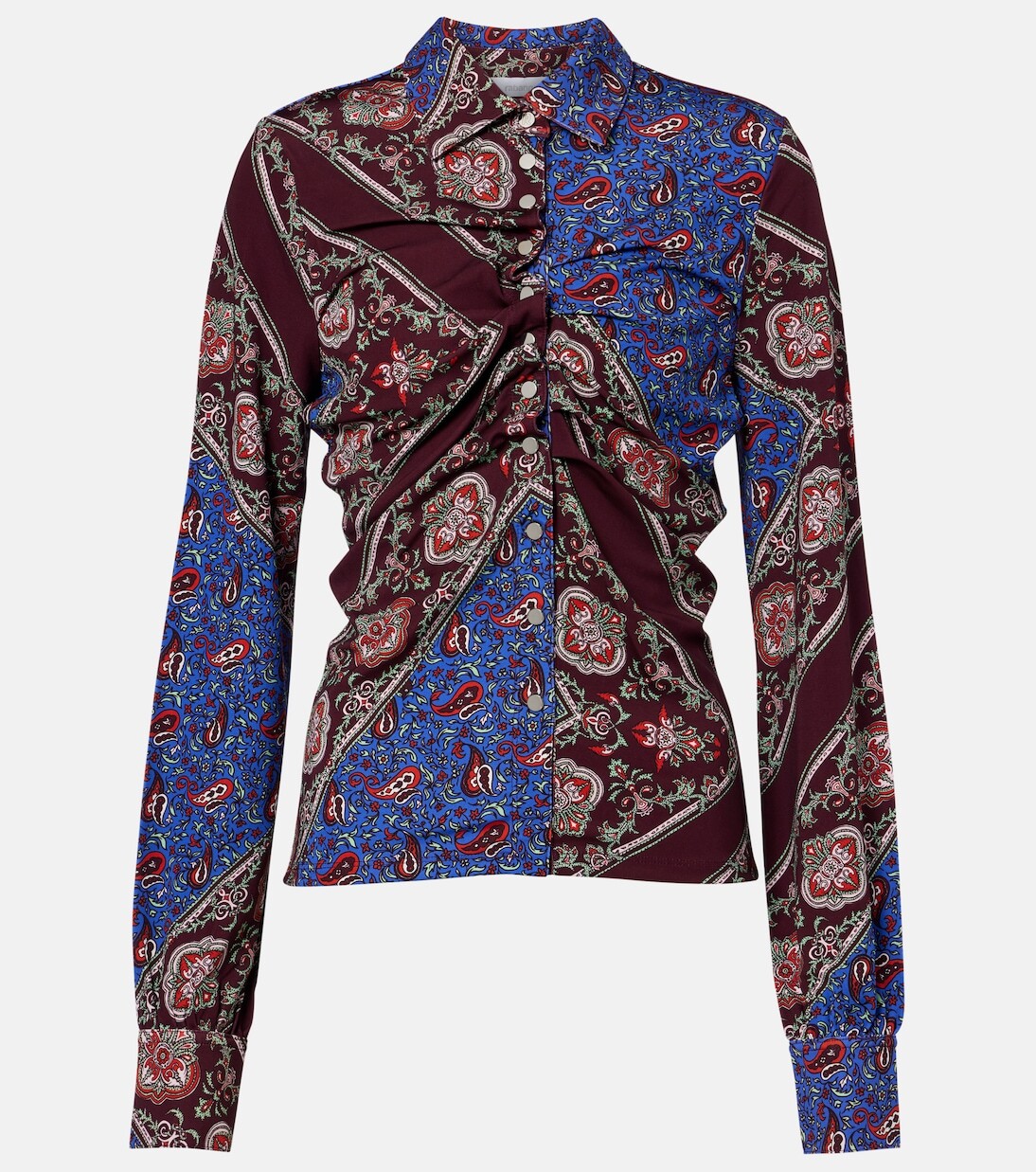 

Рубашка с принтом пейсли и сборками Rabanne, Bandana Paisley Scarf Bi