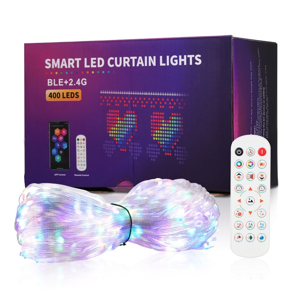 

Программирование BT DIY Приложение для умного дома Освещение для штор RGB Фантомное цветовое управление Кожаные провода Светильники Светодиодные украшения для штор Гирлянда Douself