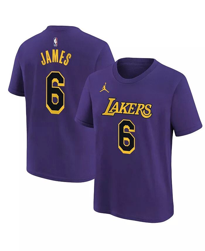 

Футболка Big Boys LeBron James Purple Los Angeles Lakers с надписью имени и номера Jordan