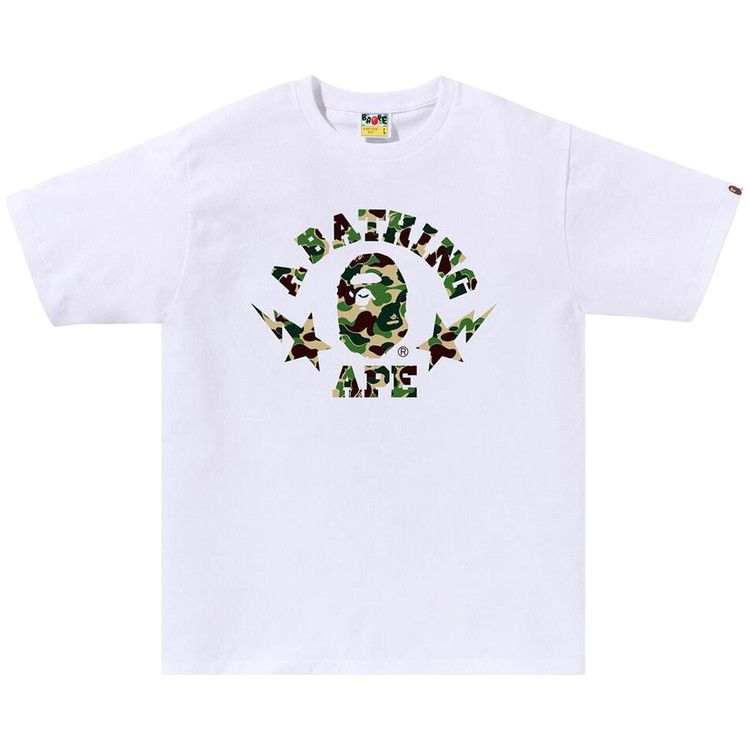 

Футболка BAPE ABC Camo Sta College Tee, White/Green