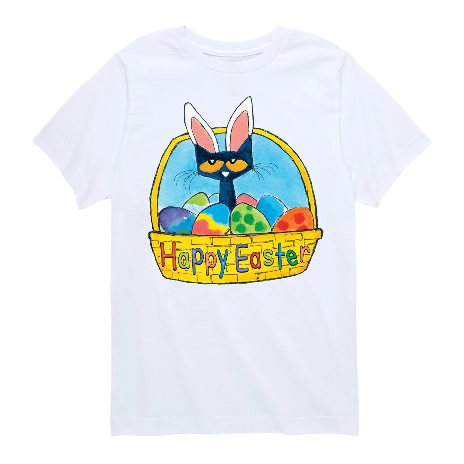 

Футболка с рисунком «Пасхальная корзинка» для мальчиков 8–20 лет Pete The Cat Licensed Character, белый