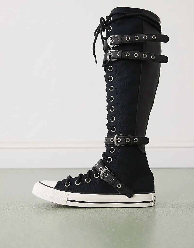 Кроссовки Converse Chuck Taylor All Star Knee High черного цвета с пряжками — фото 2