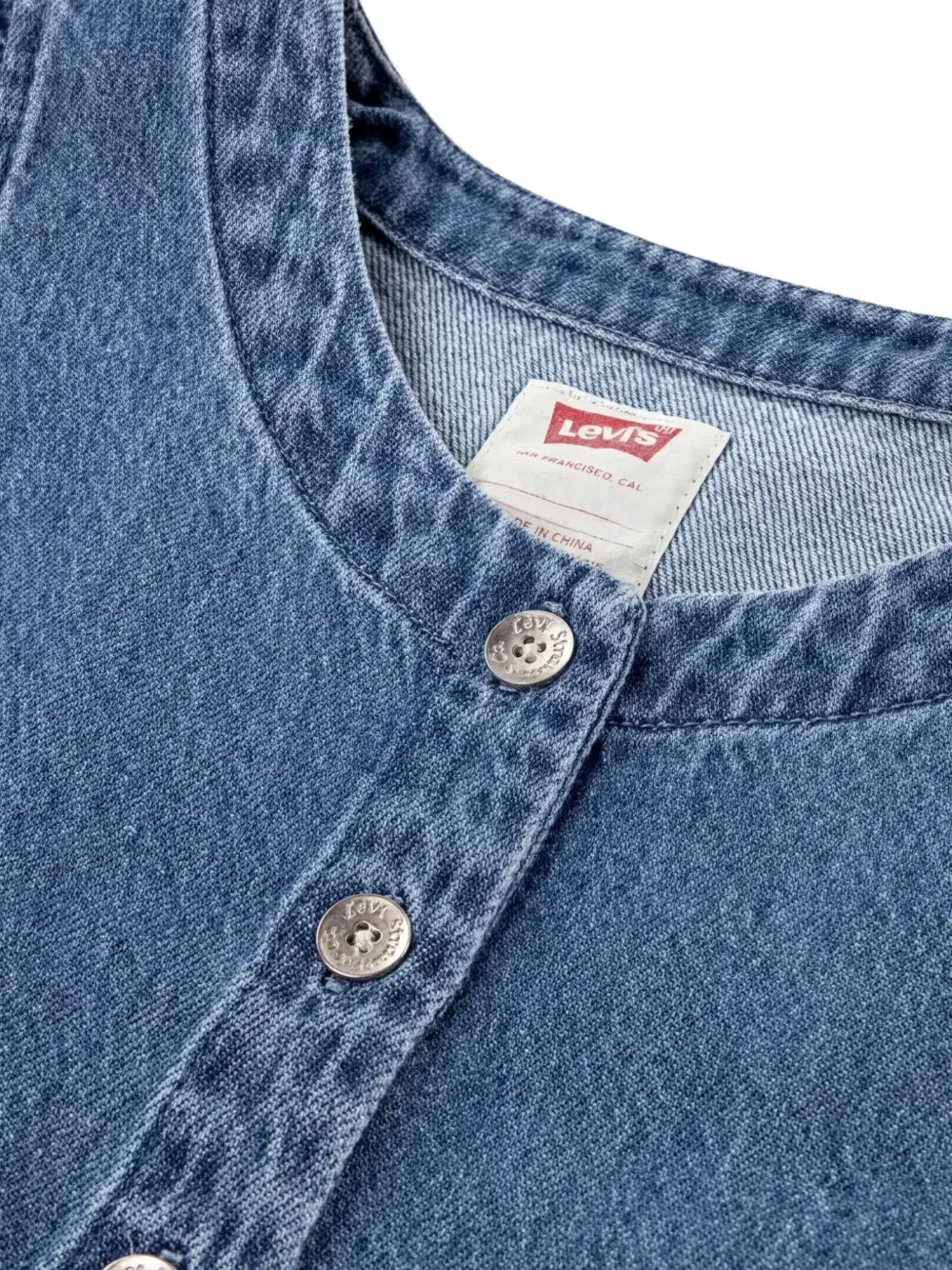 Платье с оборками на пуговицах Levi's Kids, синий — фото 3