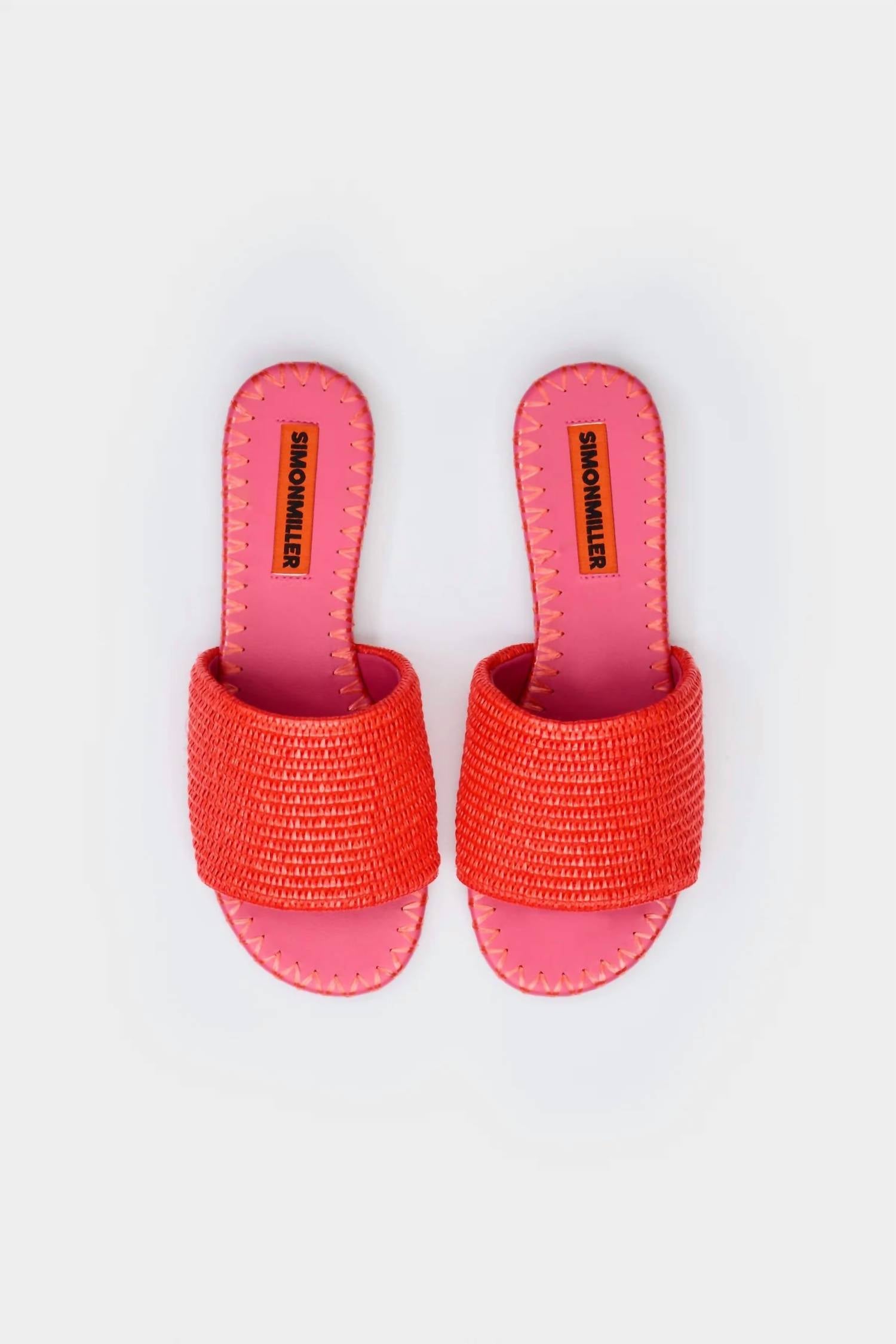 Raffia Salerno Slide In Red/pink Simon Miller