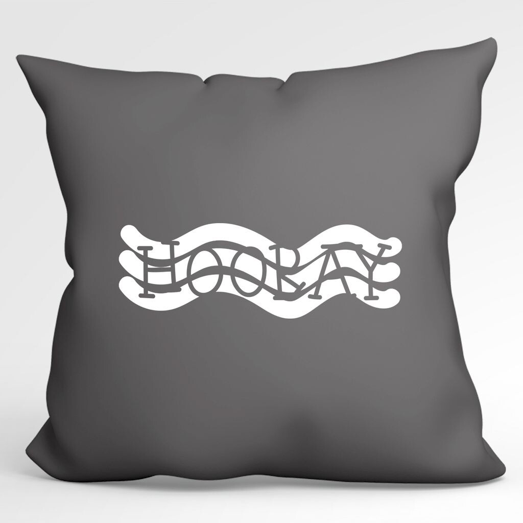 

Huuraa Cushion Hooray Hurra Декоративная подушка с наполнителем, размер 40x40 см, стально-серый цвет, со стильным мотивом. Идея подарка для друзей и семьи Hellweg Druckerei