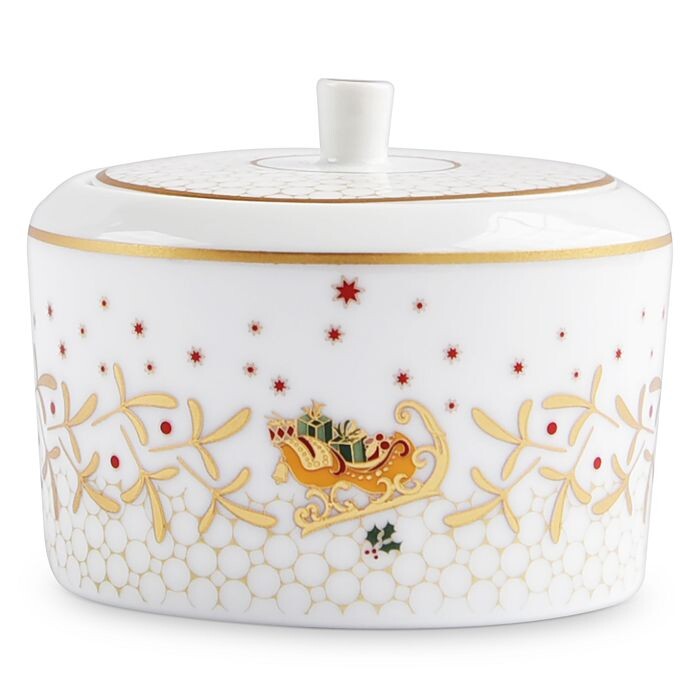 

Bernardaud Noel Blanc Сахарница с крышкой, белый