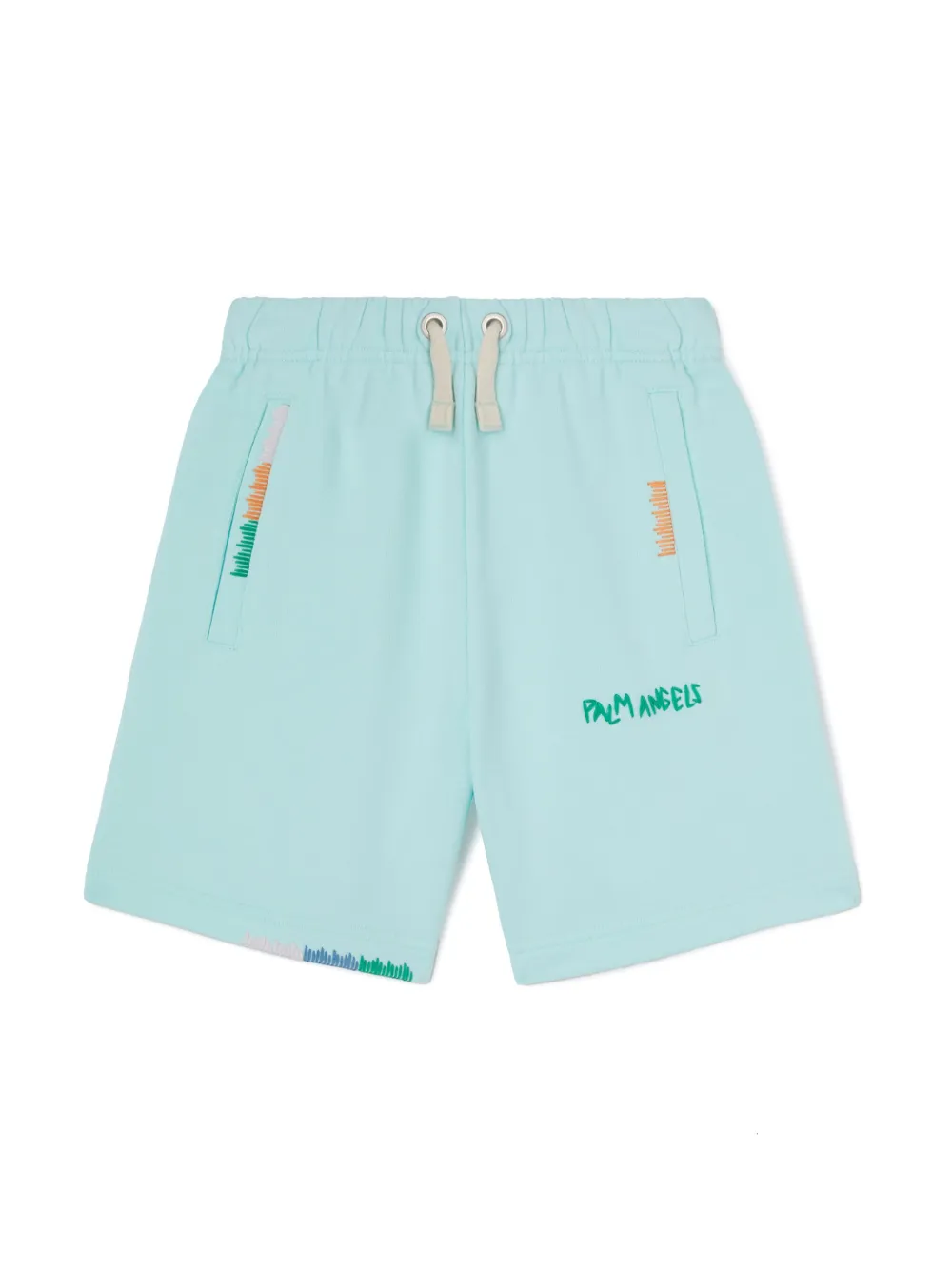 

Шорты с вышитым логотипом Palm Angels Kids, синий