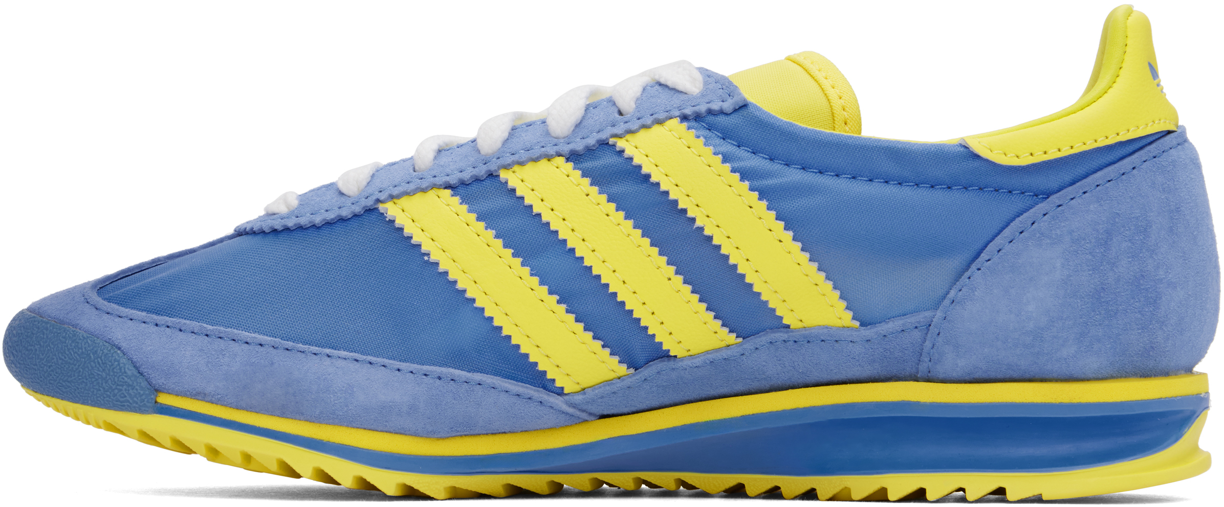 Желто-синие кроссовки Adidas Originals Edition SL72 Sporty & Rich, Real blue/Light yellow — фото 3