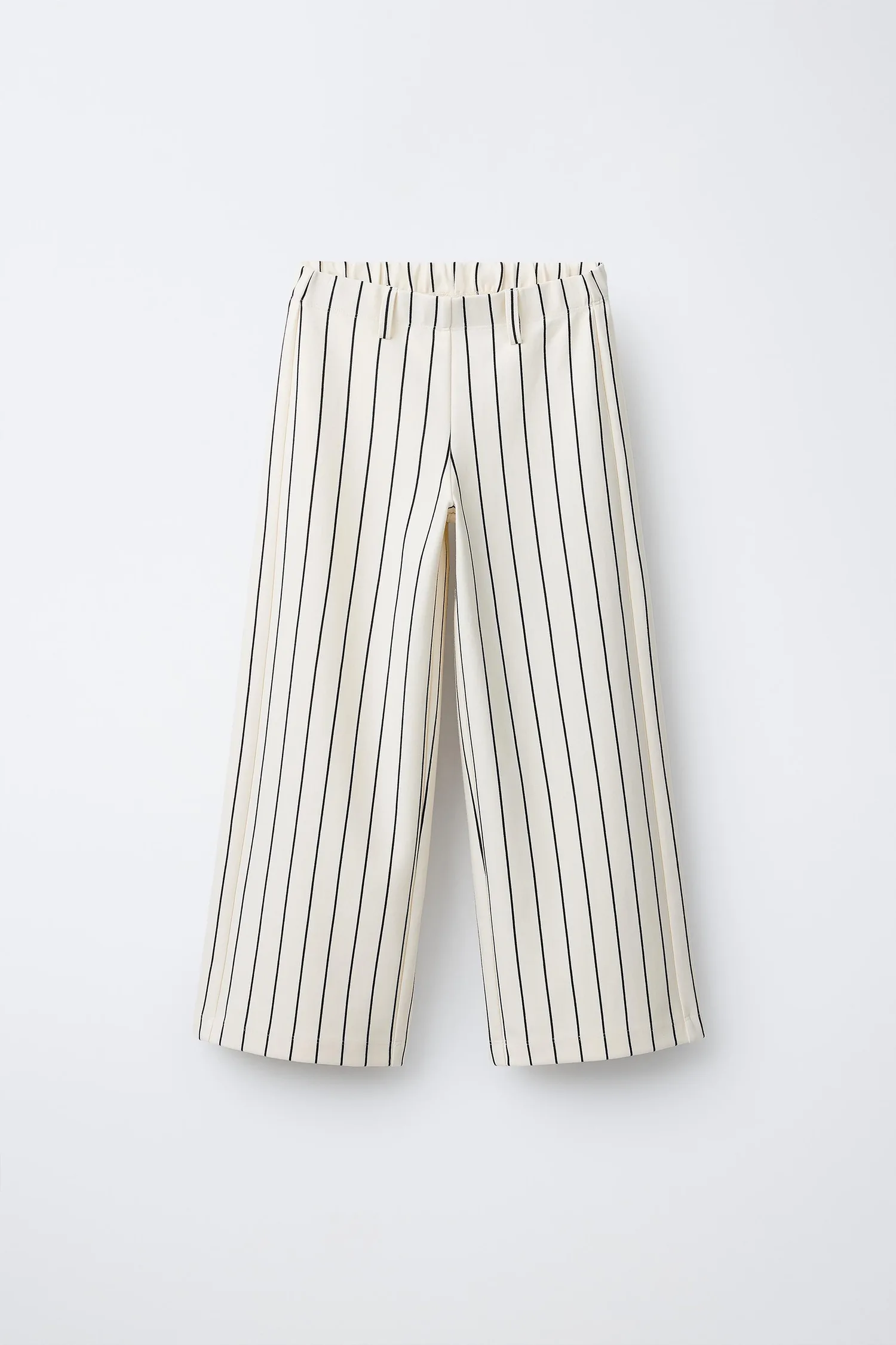 Широкие брюки в полоску ponte di roma Zara, экрю