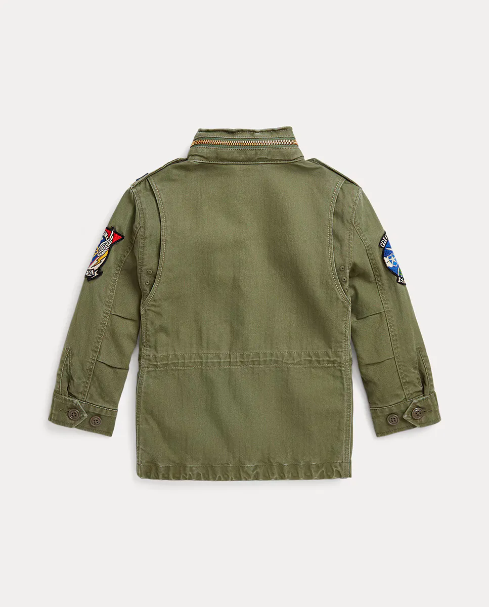 Парка унисекс с капюшоном и нашивками Polo Ralph Lauren, военный зеленый — фото 3