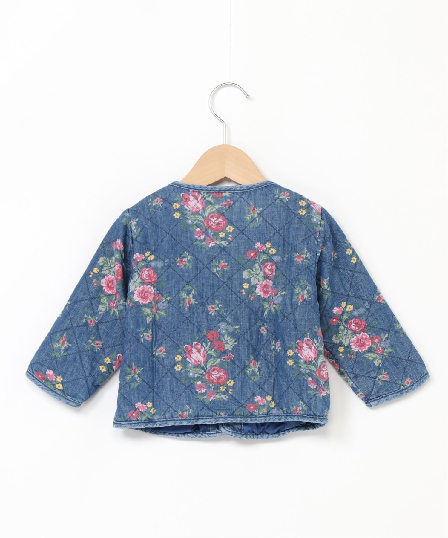 (K) Стеганая джинсовая куртка с цветочным принтом (детская) GAP, MEDIUM_WASH — фото 2