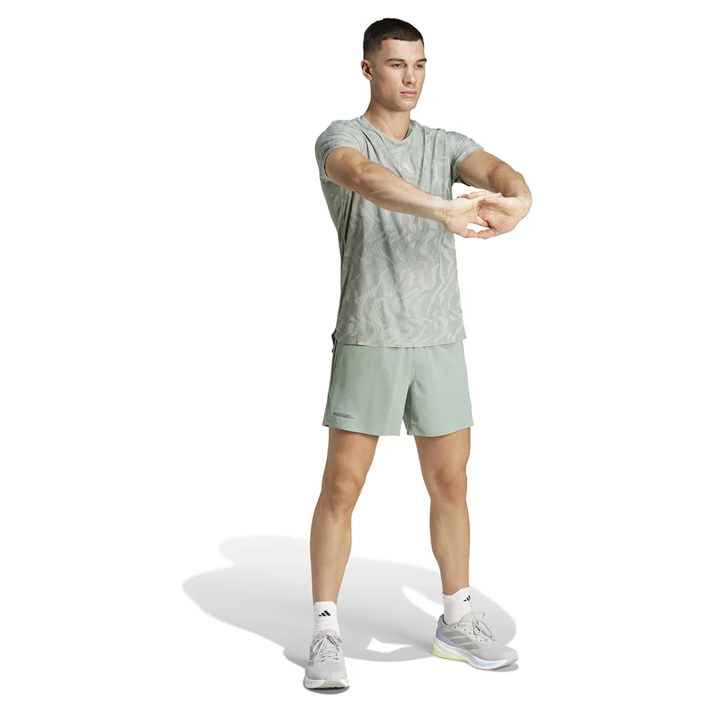 Футболка с коротким рукавом спортивная adidas Ultimate Running Engineered Climacool+, зеленый — фото 4