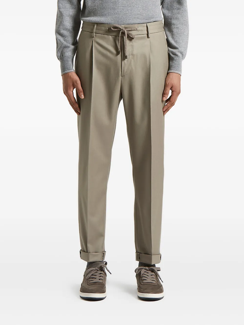 

Брюки с кулиской и складками Peserico, коричневый