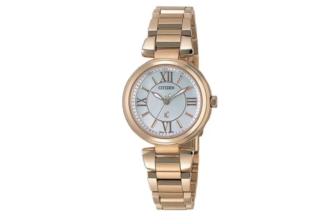 

CITIZEN Часы C Photokinetic Movement 18K Rose Gold-Stainless Steel Strap Watch Women's Silver Gray ES5013-53A, Silver Gray