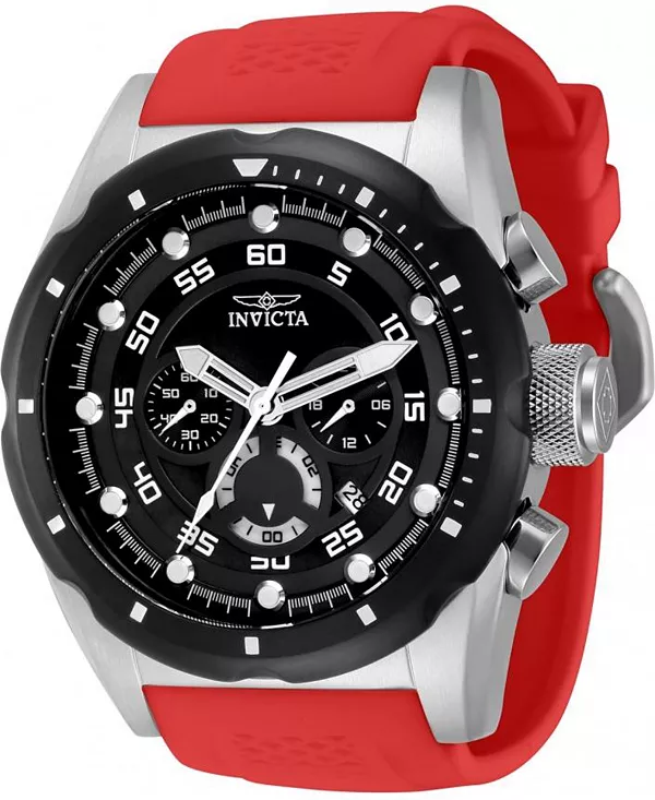 

Мужские кварцевые часы-хронограф Speedway 41558 с черным циферблатом Invicta, red