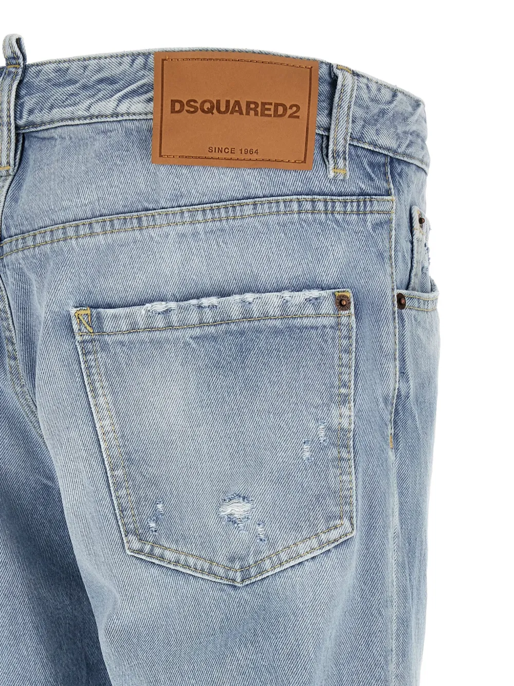 Джинсы с прорезями и шлевками для ремня Dsquared2, синий — фото 4