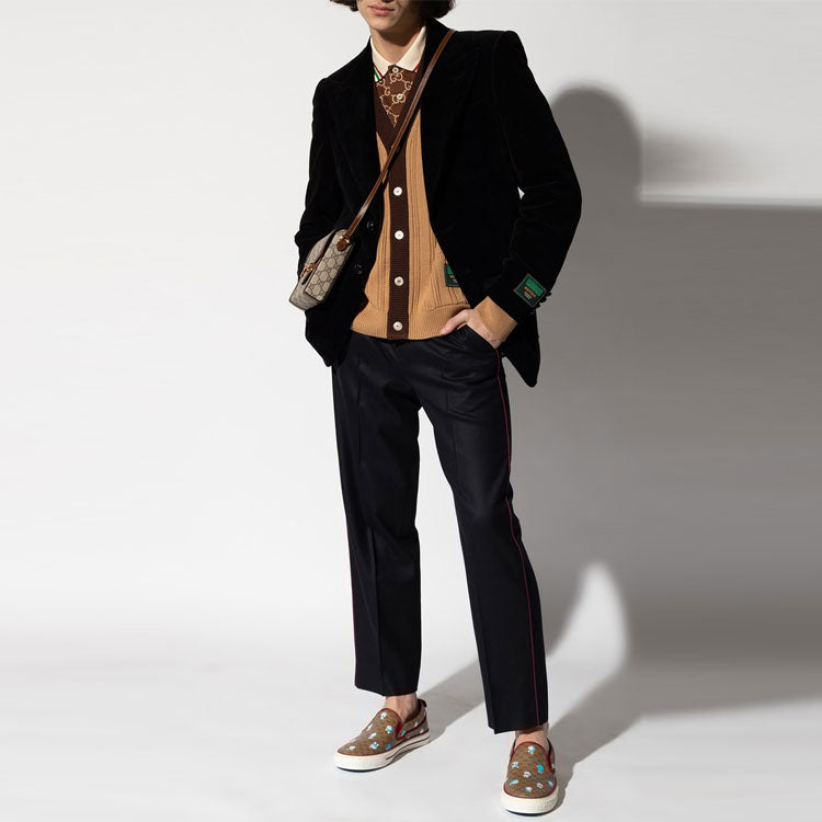 Кардиган Gucci Rib Knit Wool Cardigan With Gucci Label 'Camel' 646809-XKBQT-2668, желто-коричневый — фото 3