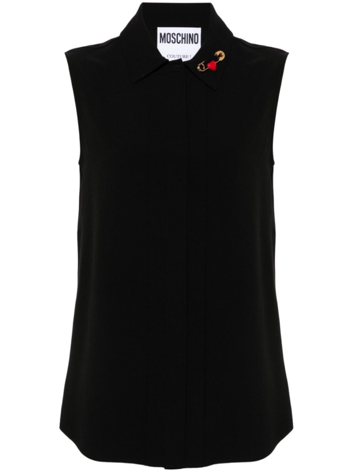 

Moschino блузка с булавкой в виде сердца, черный