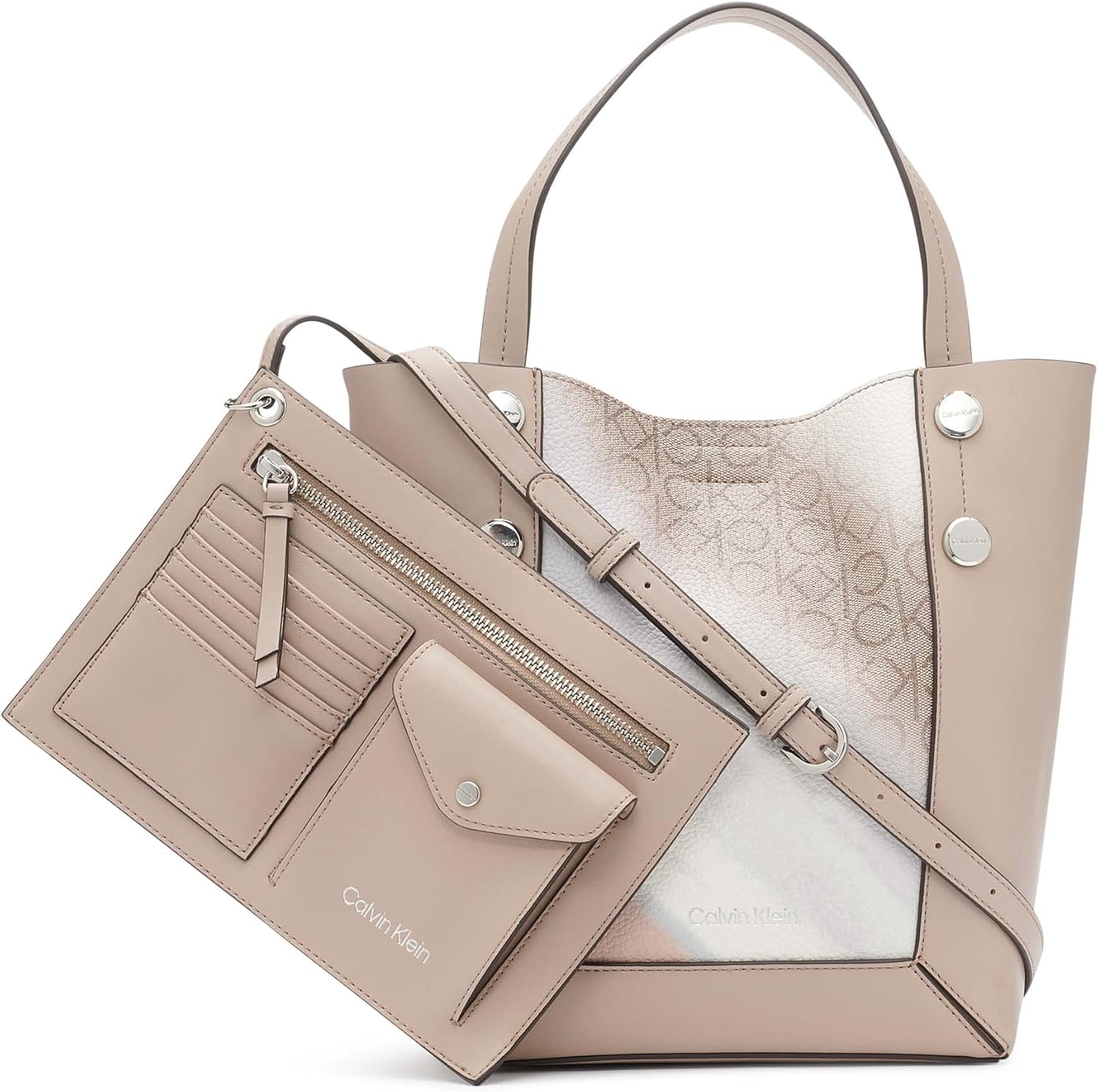 

Сумка-тоут Calvin Klein Quinn North/South Mini Crossbody, Neutral Multi Logo