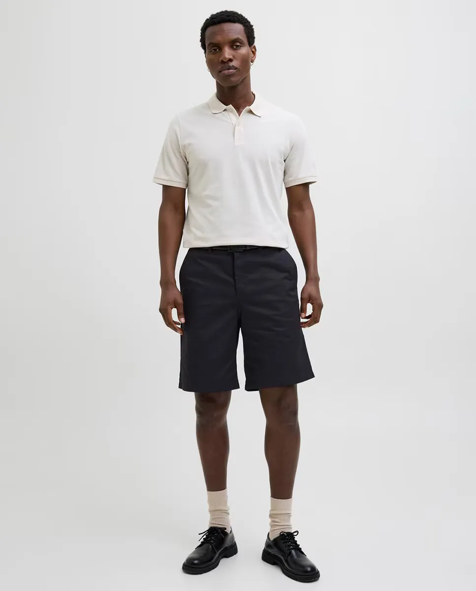 

Мужские однотонные шорты-бермуды свободного кроя Jack & Jones, чёрный