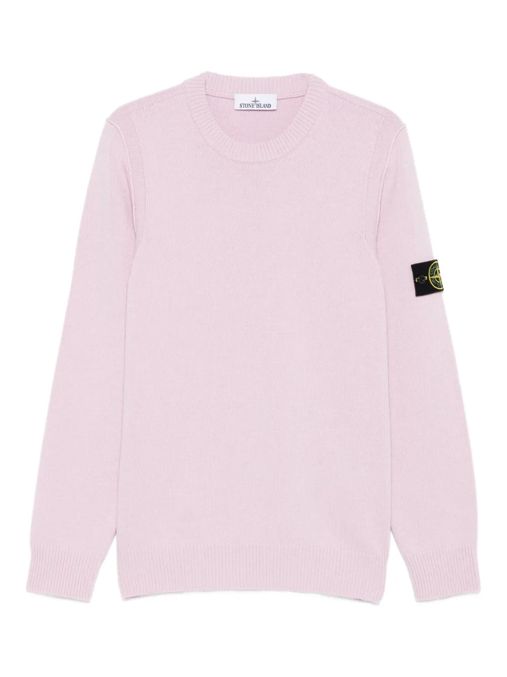 

Свитер с круглым вырезом и нашивкой-логотипом Stone Island, розовый
