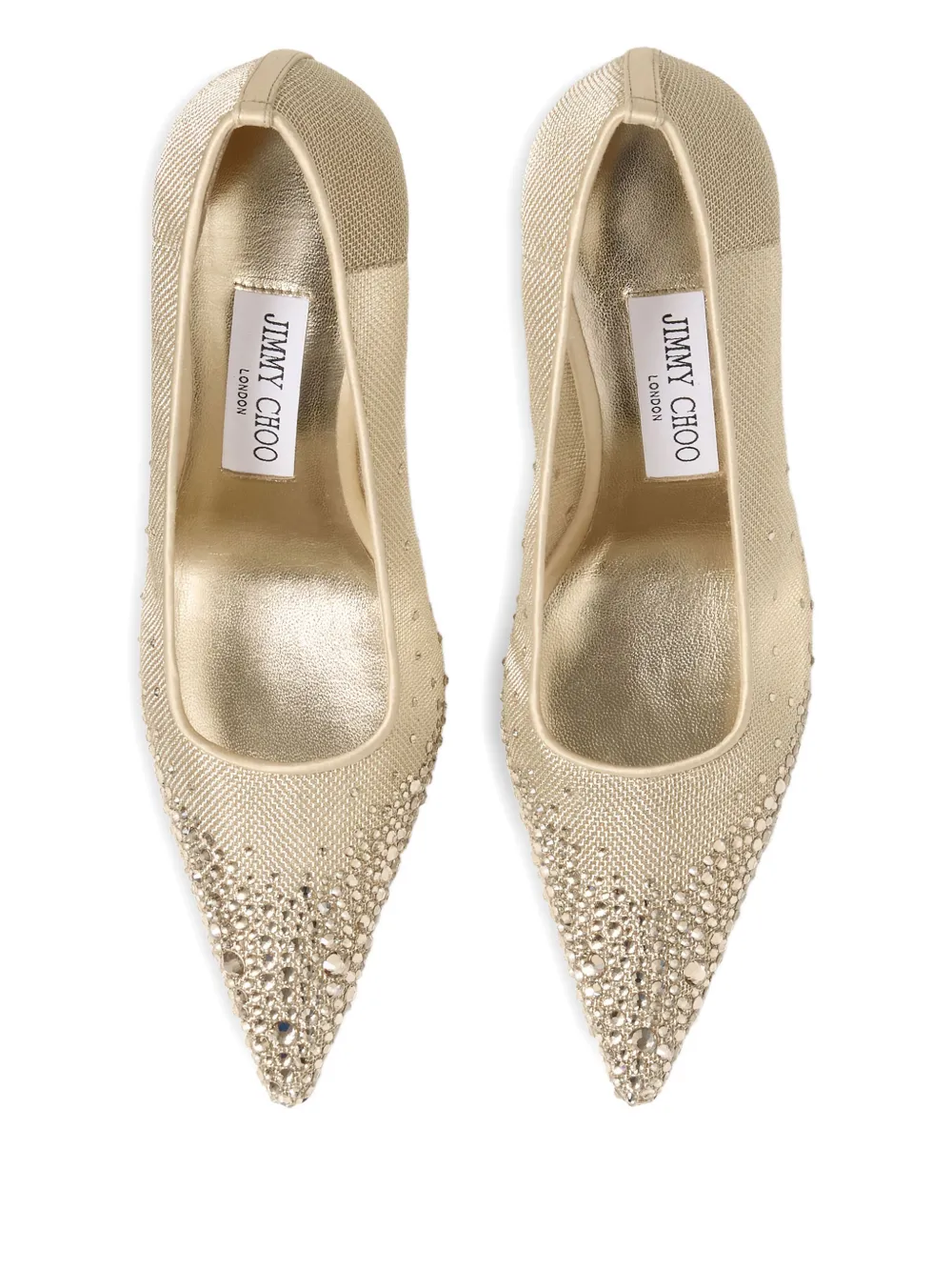 Туфли-лодочки Ixia с сетчатой отделкой, украшенные кристаллами, 95 мм JIMMY CHOO, золотой — фото 3