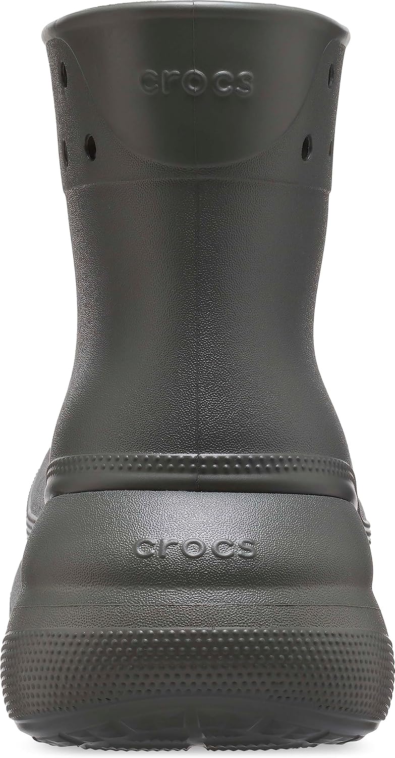 Унисекс резиновые водонепроницаемые сапоги Crocs Crush на платформе, оливковый — фото 3